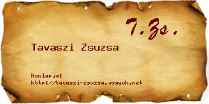 Tavaszi Zsuzsa névjegykártya